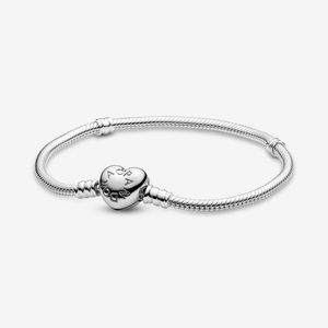 NEW Pandora Moments Heart Clasp Snake Chain Bracelet